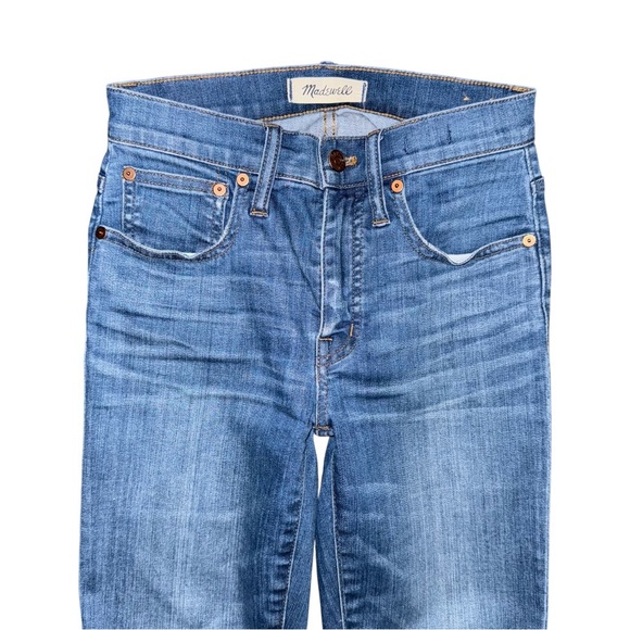 Madewell Cali Demi-Boot Jeans Size 23 Haywood Wash Destructed Hem Cropped Flare - Picture 4 of 11